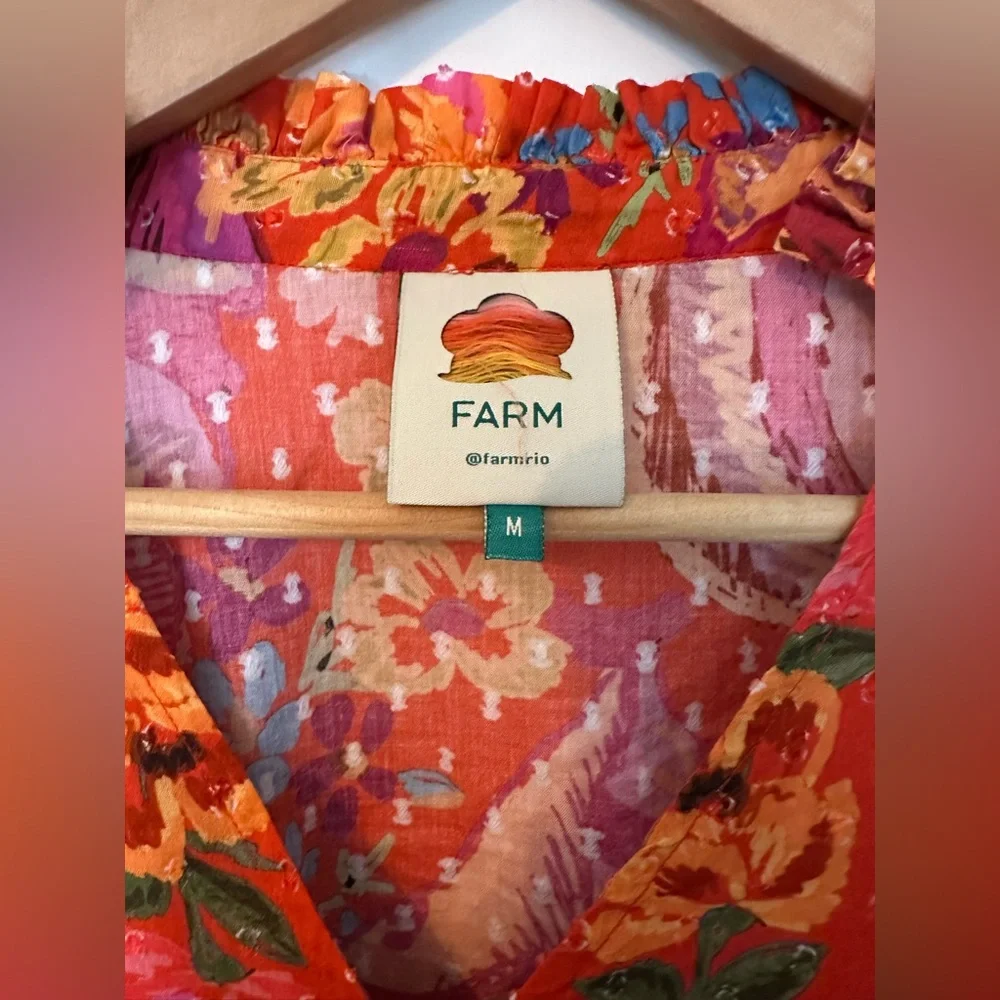 FARM Rio Red Spring Bananas Blouse - Picture 12 of 16